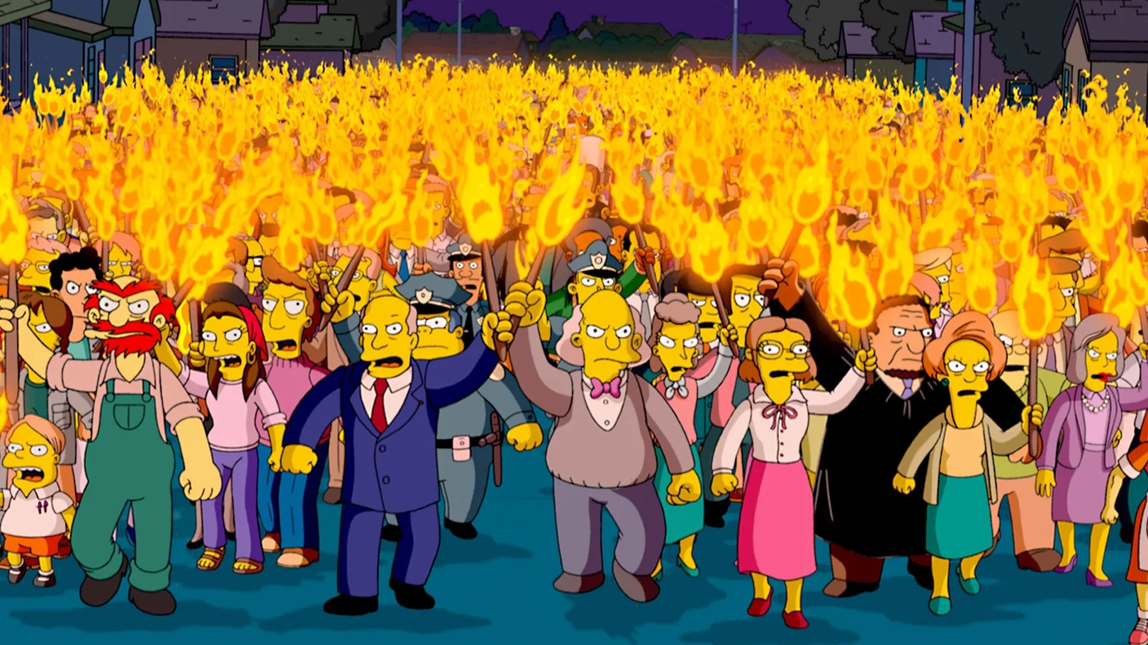 Angry Mob with Torches - The Simpsons