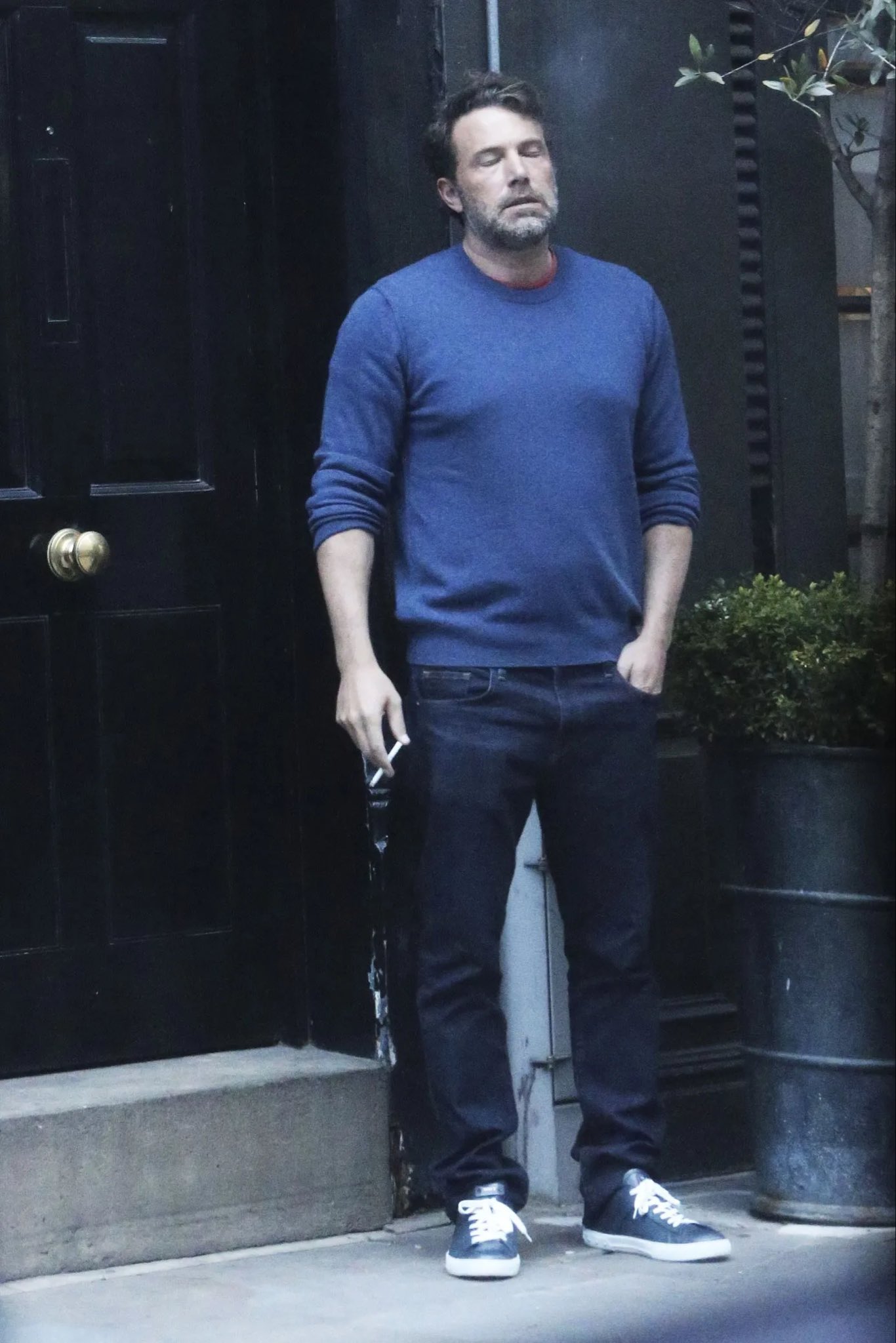 Ben Affleck Smoking Cigarette Relieved meme template