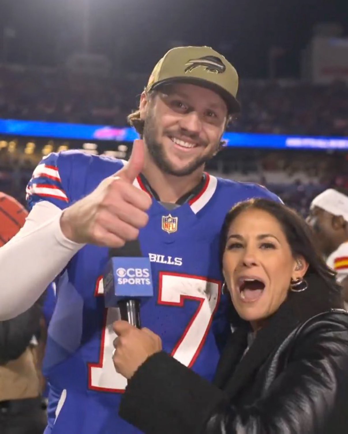 Buffalo Bills Quarterback Josh Allen Gives Thumbs Up