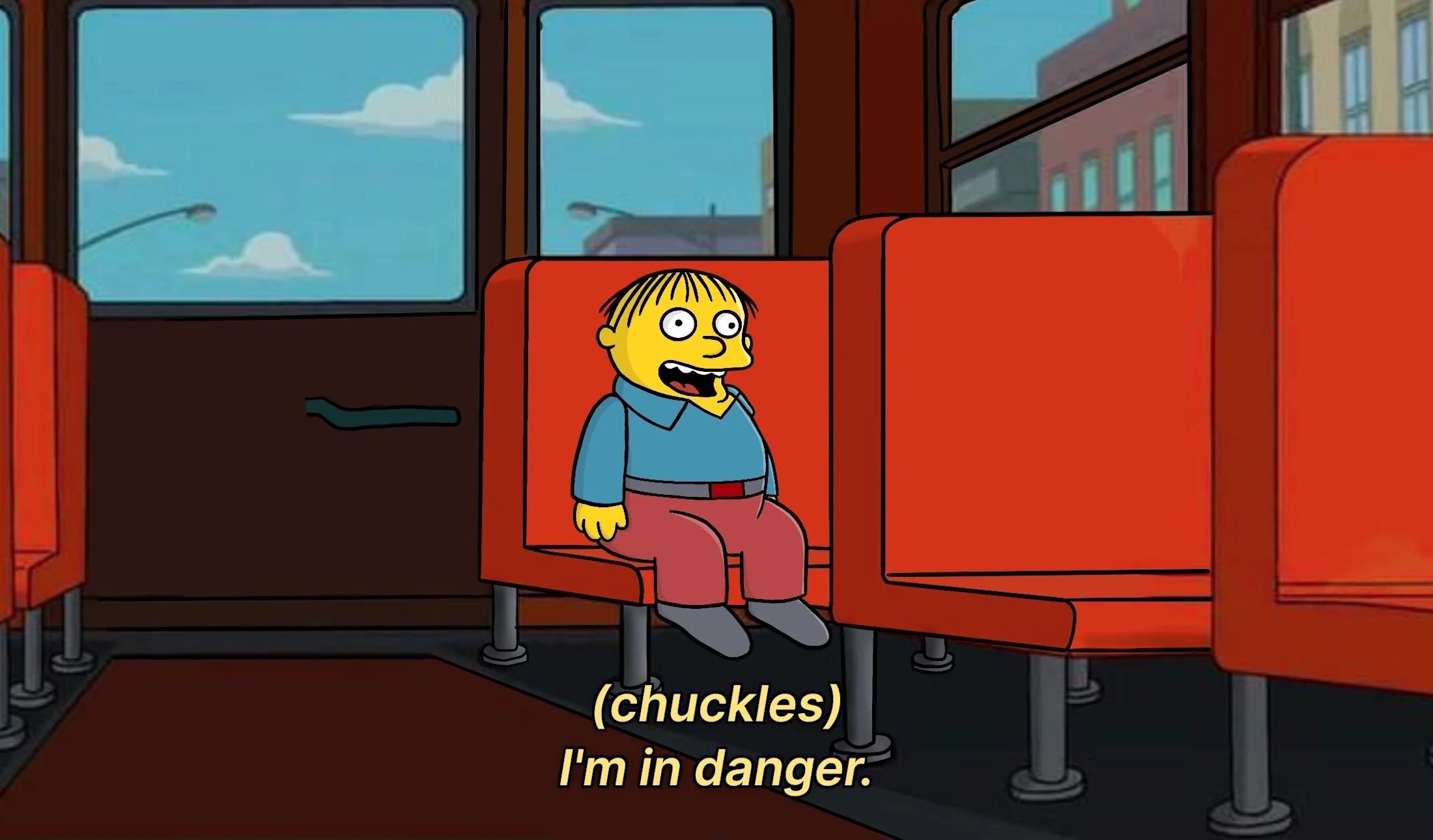 Chuckles, I'm In Danger - Ralph Wiggum on Bus - The Simpsons meme template variation