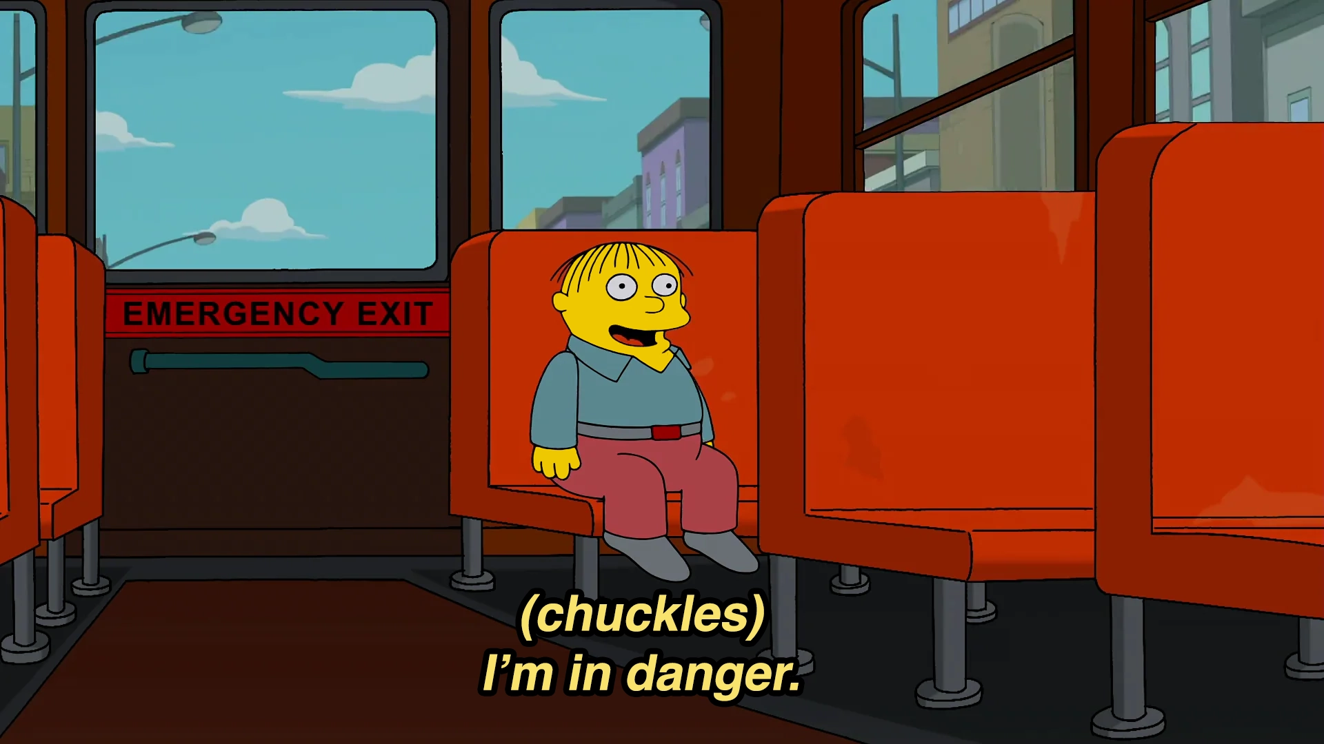Chuckles, I'm In Danger - Ralph Wiggum on Bus - The Simpsons meme template variation