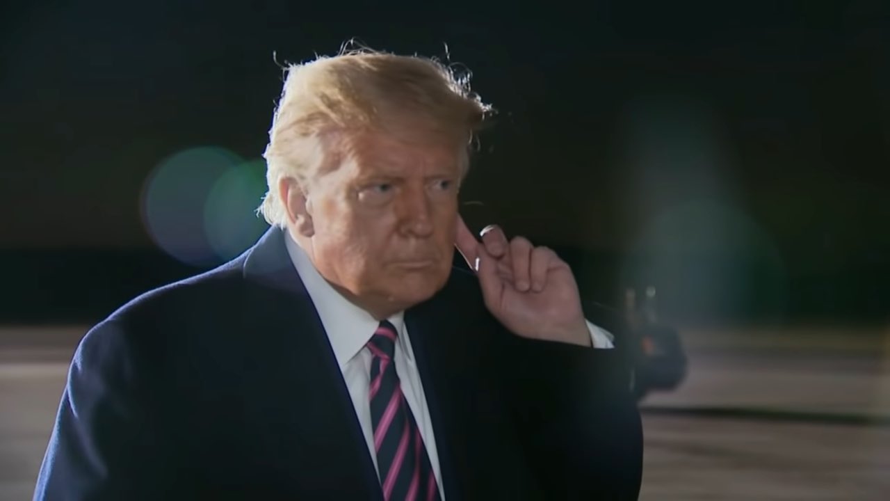 Donald Trump Listening - Finger to Ear meme template variation