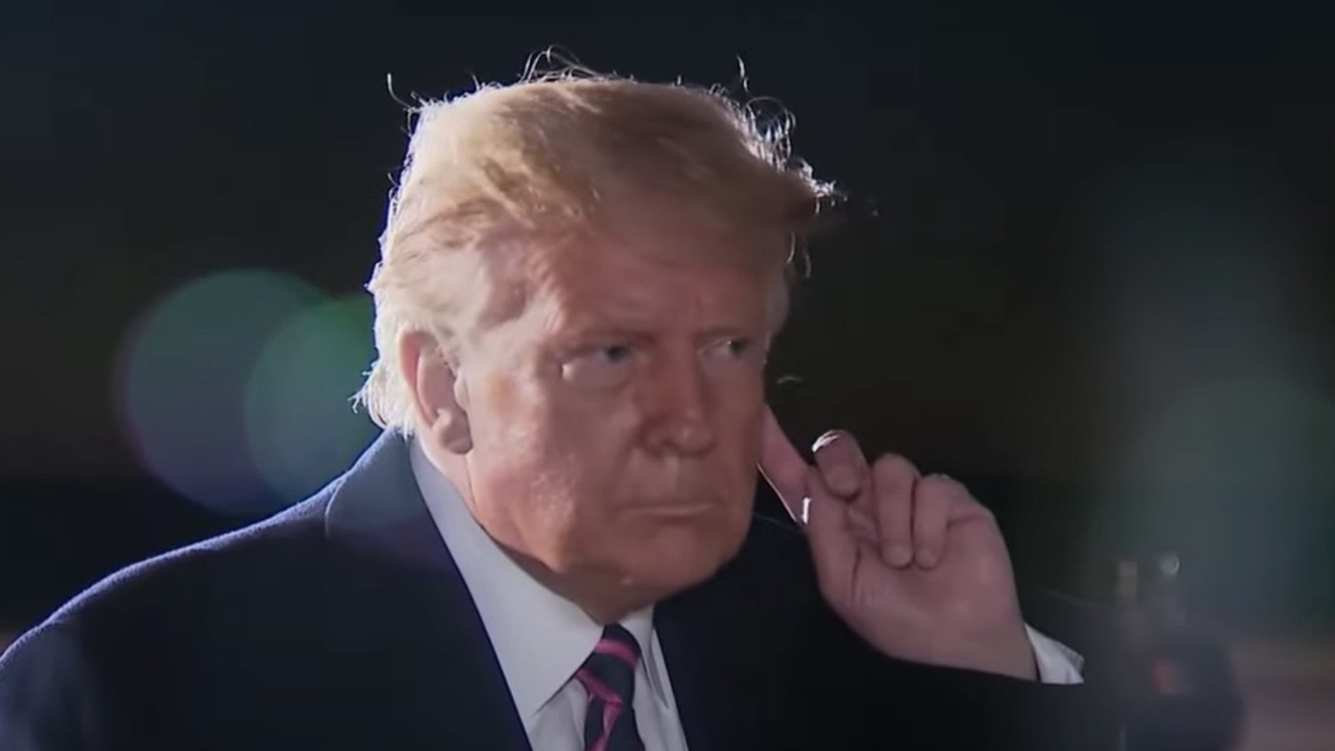 Donald Trump Listening - Finger to Ear meme template variation