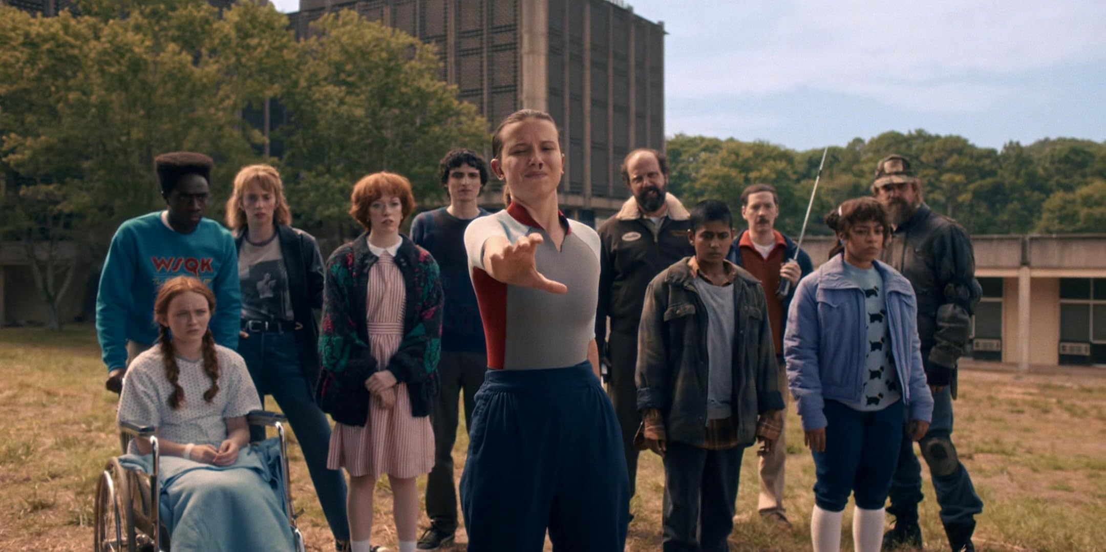 Eleven with Group - Stranger Things