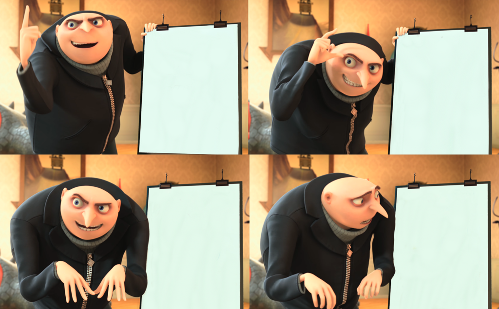 Gru's Plan meme template variation