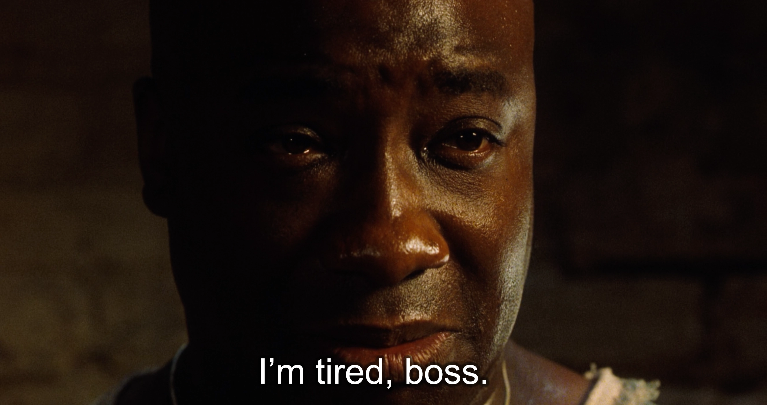 I'm Tired Boss - The Green Mile meme template variation