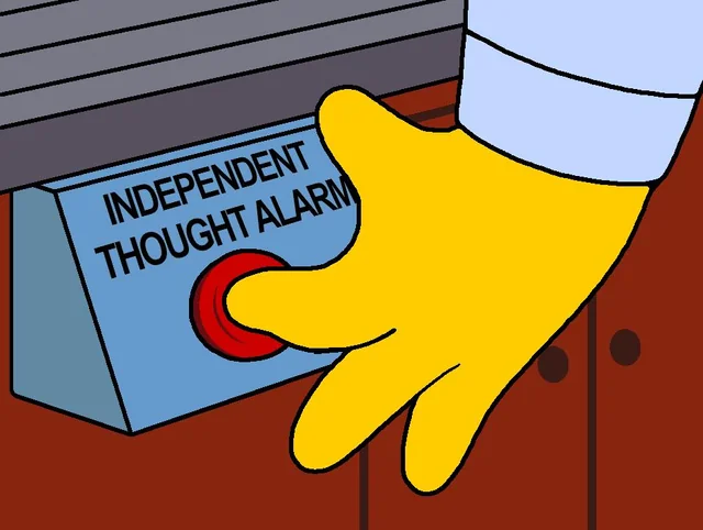 Independent Thought Alarm - The Simpsons meme template