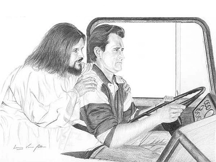 Jesus as Copilot In Car