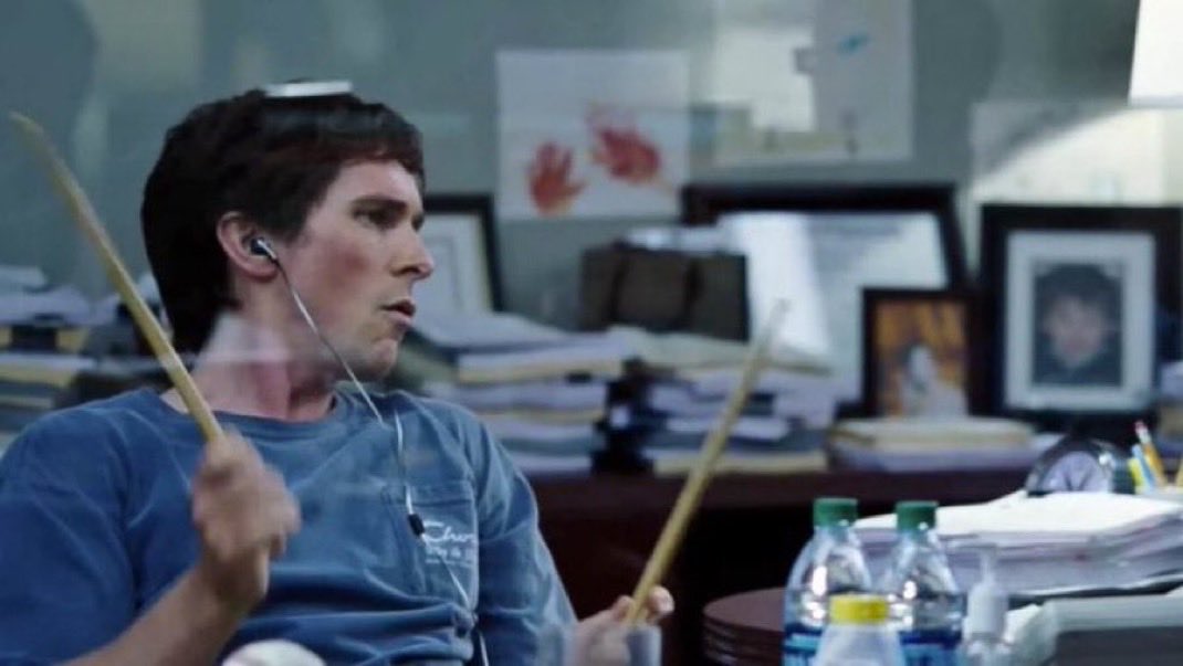 Michael Burry Playing Drums - The Big Short meme template