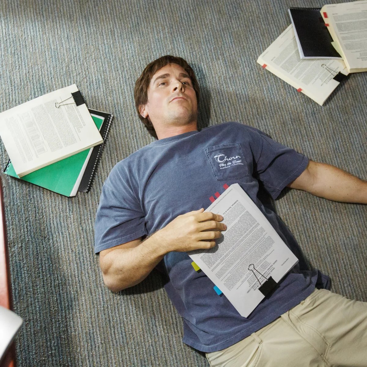 Michael Burry Stock Trader Lying on Floor - The Big Short
