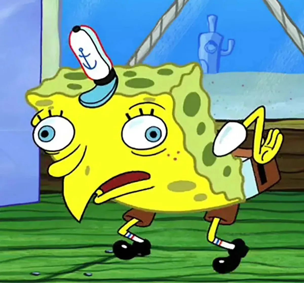 Mocking SpongeBob SquarePants meme template variation