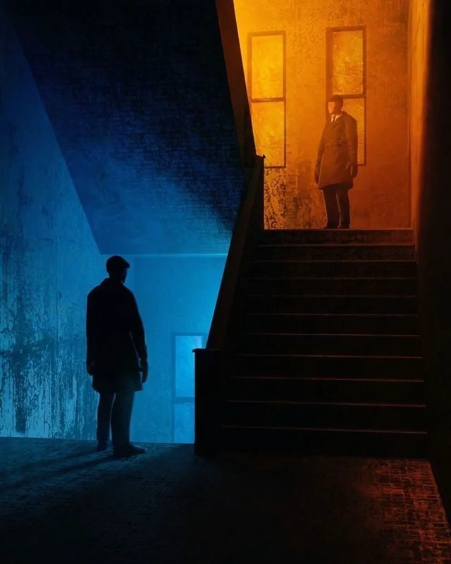 Orange Top of Staircase vs Blue Bottom of Staircase meme template