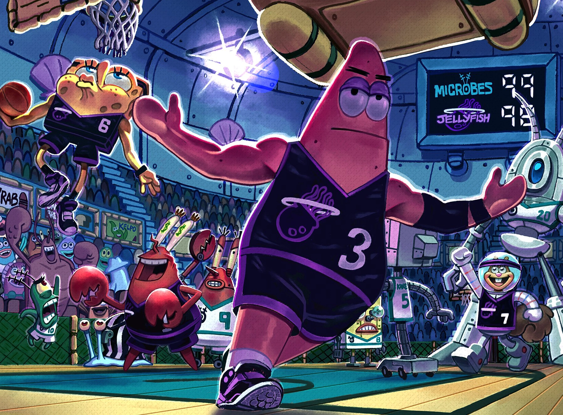 Patrick Playing Basketball - Another Trillion To X - SpongeBob SquarePants meme template variation