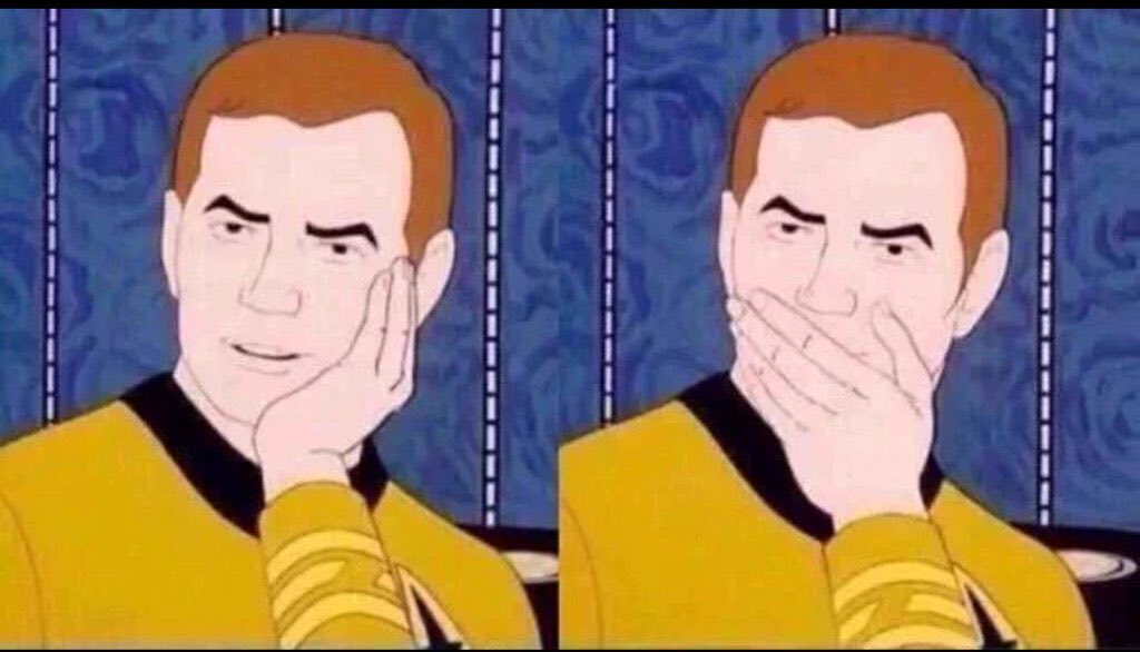 Sarcastically Surprised Captain Kirk meme template variation