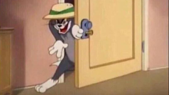 Sneaky Tom - Tom and Jerry meme template variation