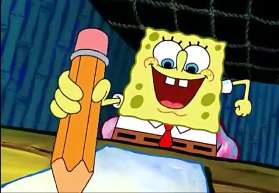 SpongeBob SquarePants Writing Essay - "The" meme template variation