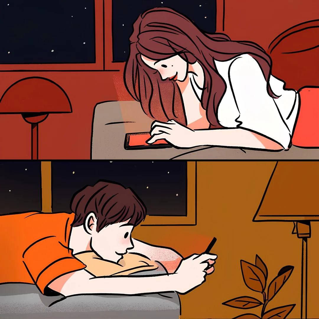 Texting Couples meme template variation