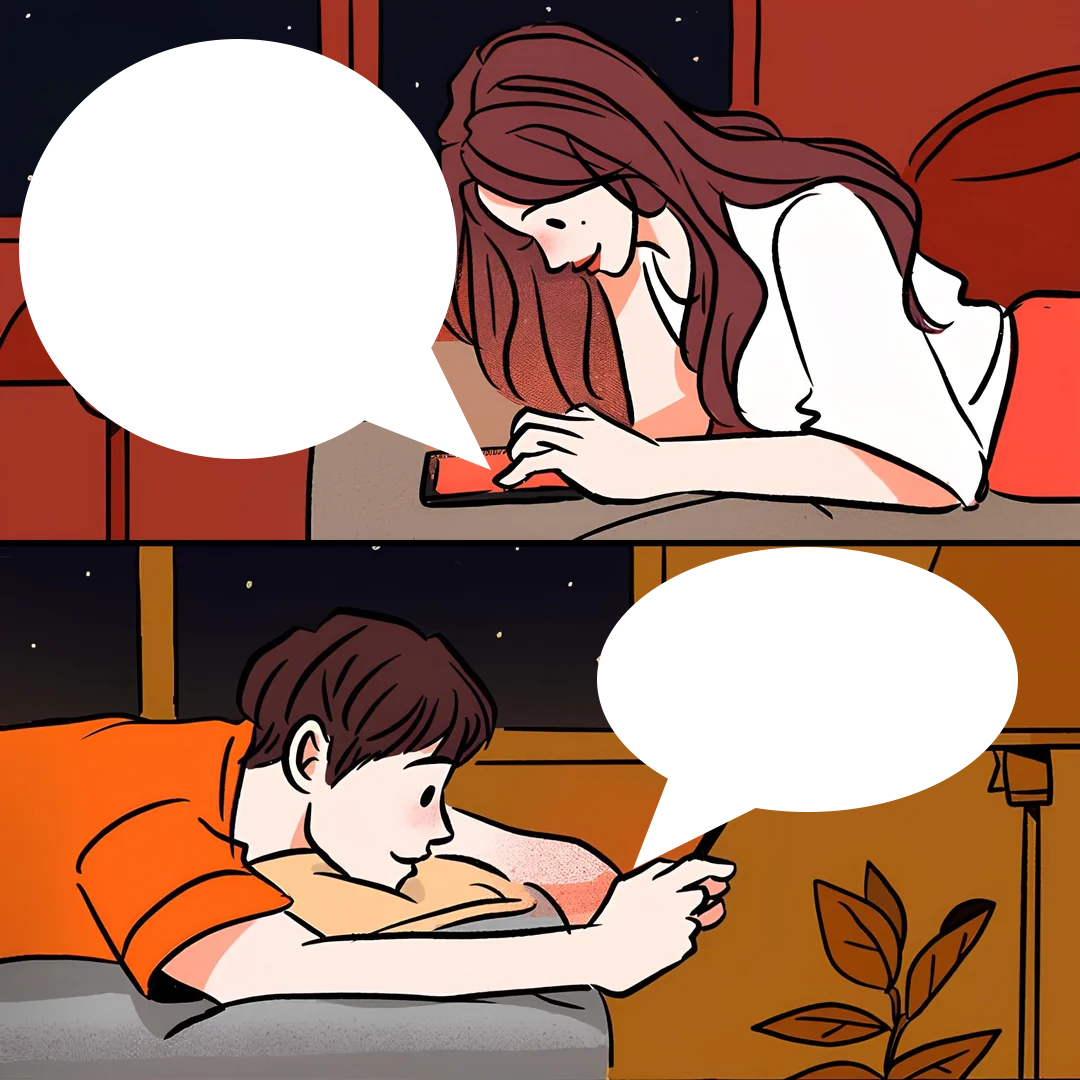 Texting Couples meme template