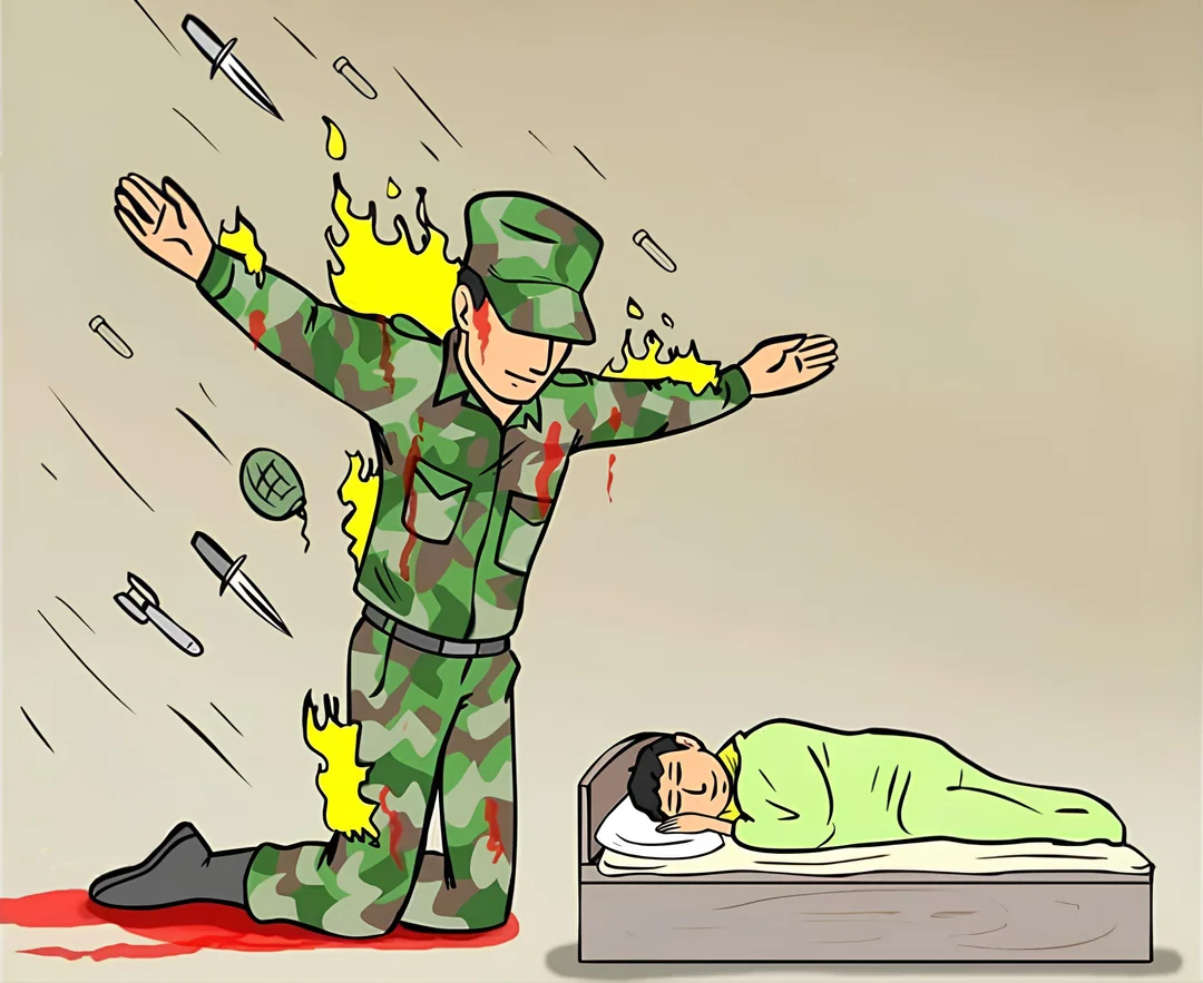 The Silent Protector Blocking Harm meme template