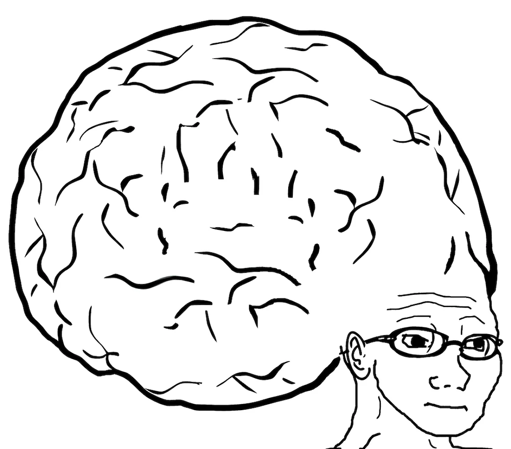 Wojak Big Brain meme template