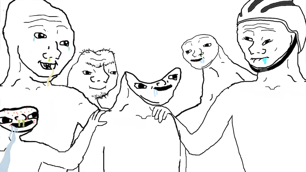 Wojak Brainlet Group meme template