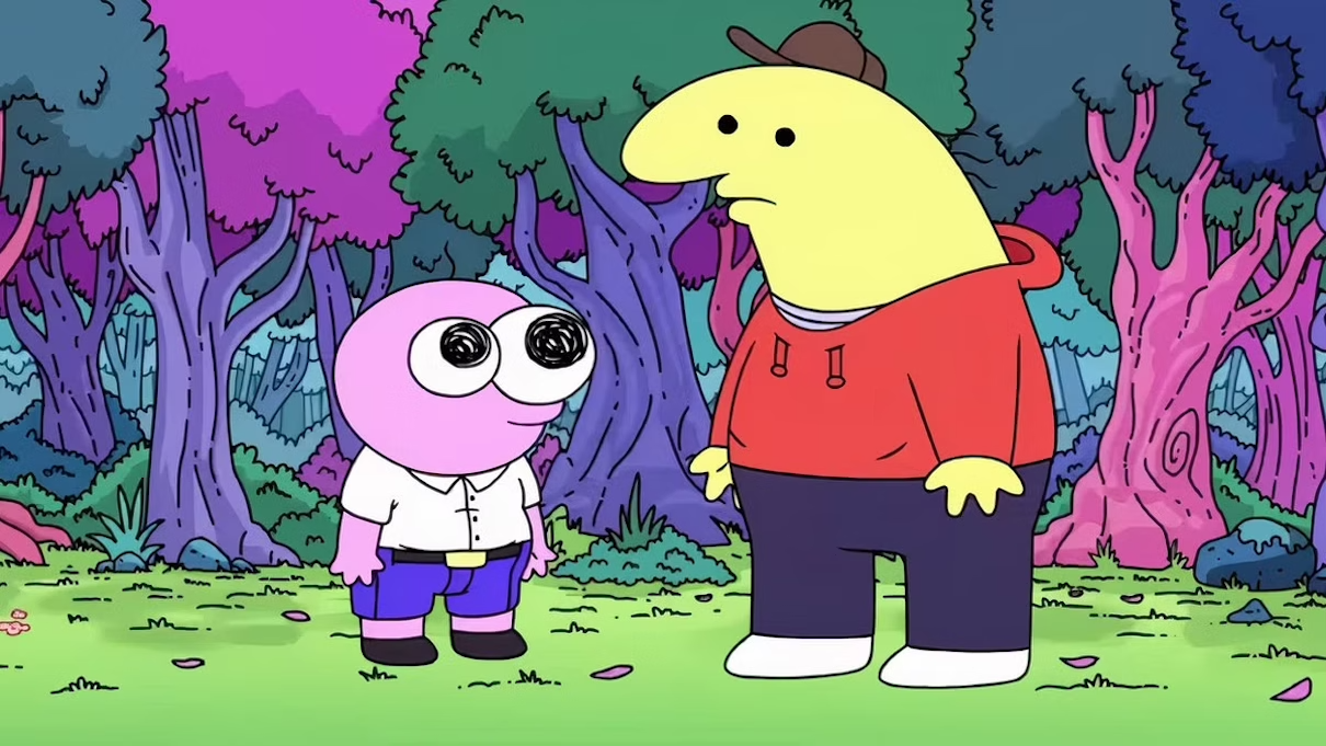 Charlie Dompler and Pim Pimling - Smiling Friends meme template