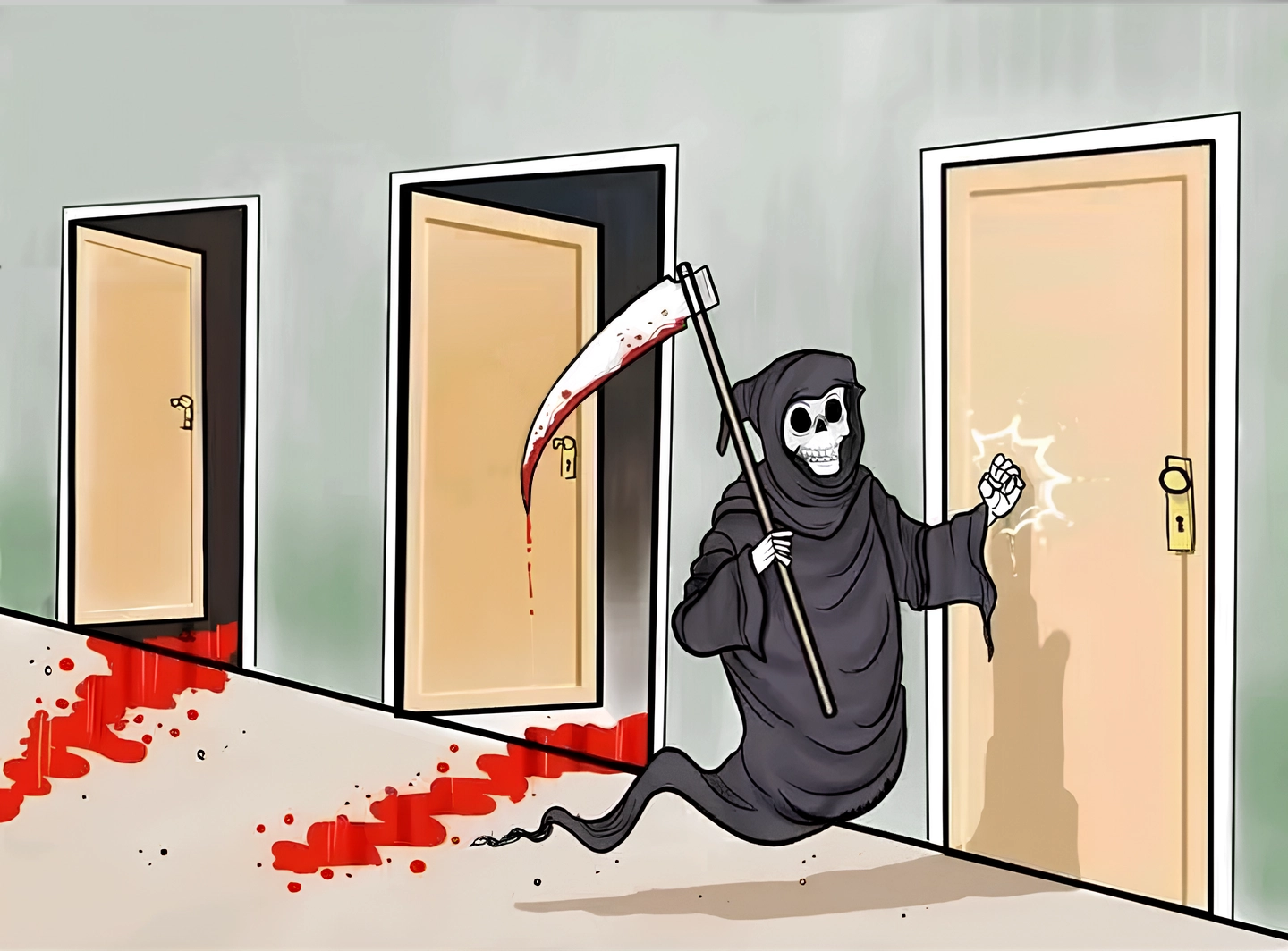 Death Knocking on Doors - Grim Reaper meme template