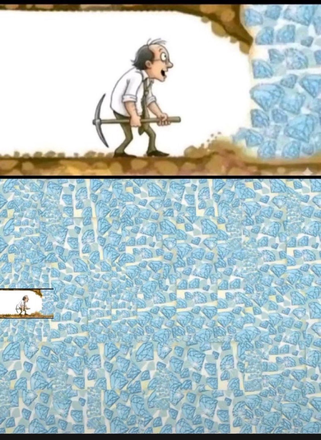 Digging for Diamonds - All the Diamonds meme template