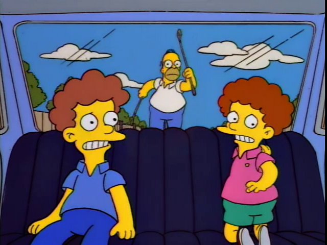 He's Gaining On Us! Homer Chasing with Golf Clubs - The Simpsons meme template