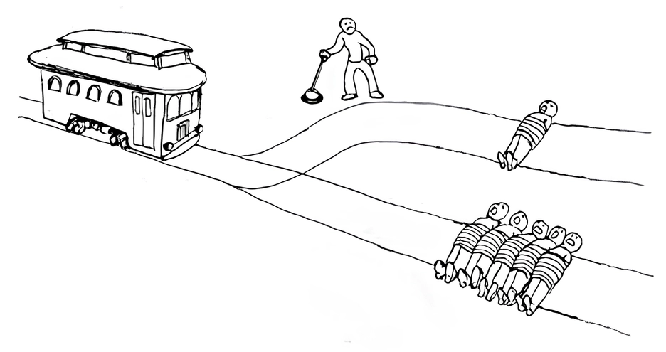 The Trolley Problem meme template