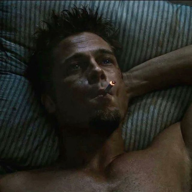 Tyler Durden Smoking Cigarette - Fight Club meme template