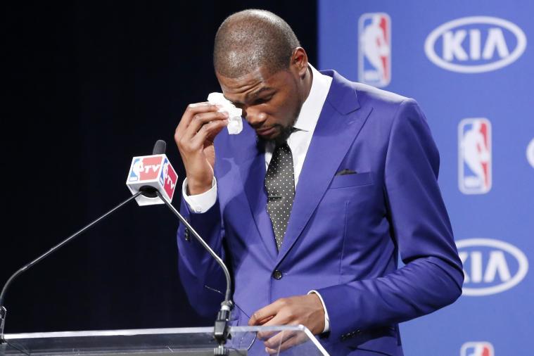 You The Real MVP - Kevin Durant Crying At Podium meme template