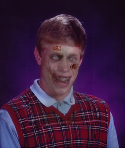 Zombie Bad Luck Brian meme template